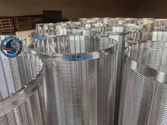 Length 1900mm Stainless Steel Vee Wire Screen Continuous Slot Opening