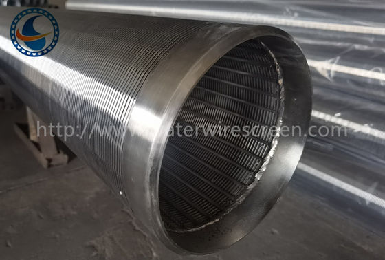 Tubulação de aço inoxidável da tela de fio da cunha de Od168mm com entalhe de 1.0mm