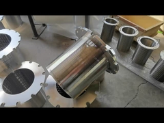 Acero inoxidável 25 μm soldado cilindro de tela de arame de cunha